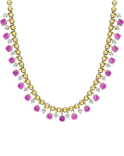 Rina Limor Gold-plated Silver 4.80 Ct. Tw. Lab-grown Sapphire Necklace In Purple