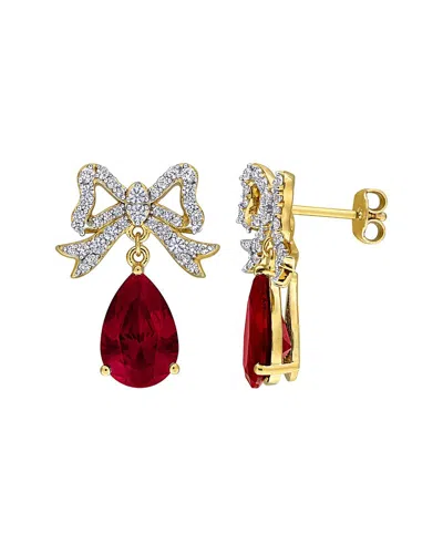 Rina Limor Gold-plated Silver 9.00 Ct. Tw. Lab-grown Gemstone Earrings