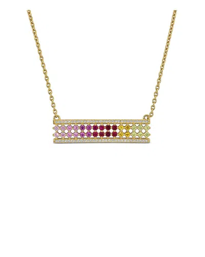 Rina Limor Gold-plated Silver 9.37 Ct. Tw. Gemstone Necklace