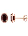 Rina Limor Mini Bezel 14k Rose Gold 1.90 Ct. Tw. Garnet Studs