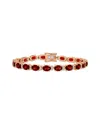 Rina Limor Plated 19.60 Ct. Tw. Garnet & White Sapphire Tennis Bracelet In Red