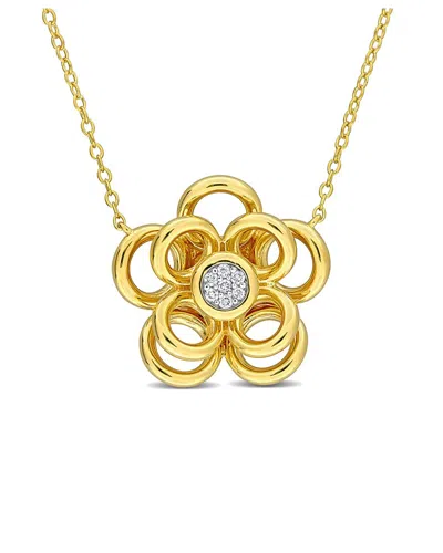 Rina Limor Plated Silver 0.06 Ct. Tw. Diamond Pendant In Gold