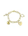 Rina Limor Plated Silver 0.14 Ct. Tw. Diamond Bracelet In Gold