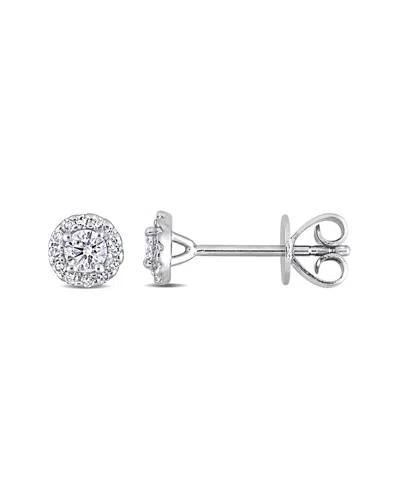 Rina Limor Platinum 0.34 Ct. Tw. Diamond Cluster Earrings In Silver
