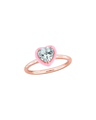 Rina Limor Rose Gold Over Silver 1.00 Ct. Tw. Aquamarine Ring In Pink