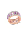 Rina Limor Rose Gold Over Silver 2.84 Ct. Tw. Gemstone Eternity Ring