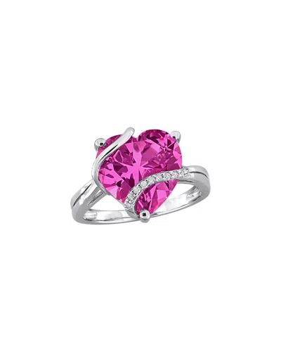 Rina Limor Rose Gold Over Silver 7.30 Ct. Tw. Diamond & Lab-grown Created Pink Sapphire Wrapped Ring In Metallic
