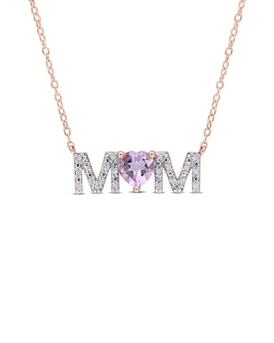 Rina Limor Rose Gold Plated 0.65 Ct. Tw. Diamond & Rose De France Necklace