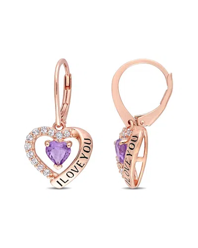 Rina Limor Rose Gold Plated 1.46 Ct. Tw. Gemstone Earrings