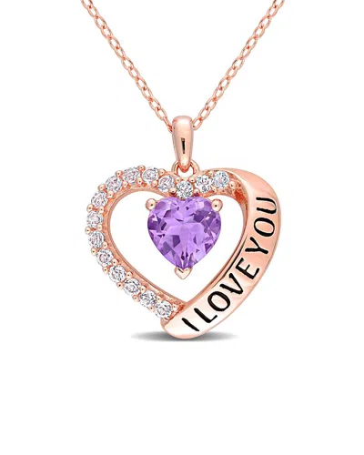 Rina Limor Rose Gold Plated 1.65 Ct. Tw. Amethyst Necklace