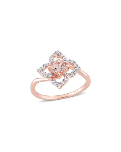 Rina Limor Rose Gold Vermeil 0.79 Ct. Tw. Gemstone Floral Ring In Pink