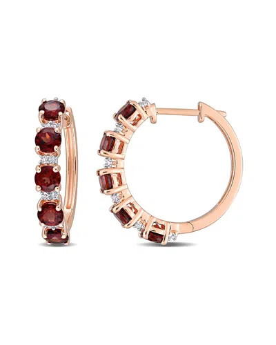 Rina Limor Rose Gold Vermeil 3.14 Ct. Tw. Gemstone Clip-on Earrings In Brown