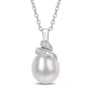 Rina Limor Silver 6.5-7mm Pearl Swirl Necklace