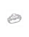 Rina Limor Silver 7-7.5mm Pearl Infinity Ring
