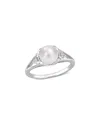 Rina Limor Silver 7-7.5mm Pearl Split-shank Ring