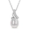 Rina Limor Silver 8.5-9mm Pearl Twisted Drop Pendant Necklace