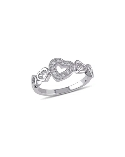 Rina Limor Silver 0.03 Ct. Tw. Diamond Ring In Metallic