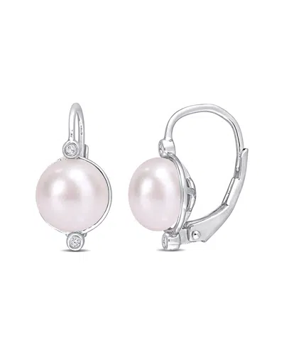 Rina Limor Silver 8-8.5mm Pearl Earrings