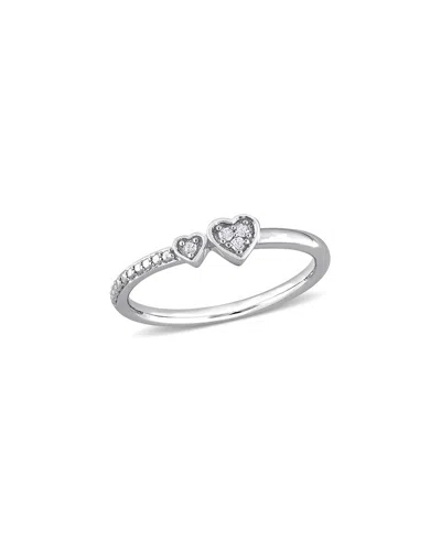 Rina Limor Silver 0.04 Ct. Tw. Diamond Ring In Metallic