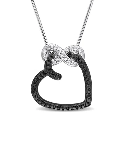 Rina Limor Silver 0.05 Ct. Tw. Diamond Pendant In Black