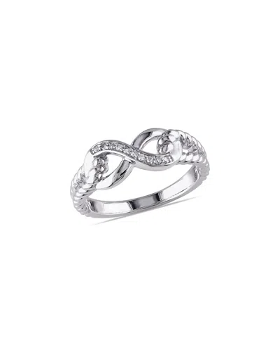 Rina Limor Silver 0.05 Ct. Tw. Diamond Ring In Metallic