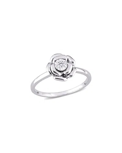 Rina Limor Silver 0.05 Ct. Tw. Diamond Ring In Metallic