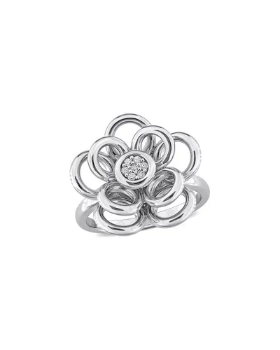Rina Limor Silver 0.06 Ct. Tw. Diamond Ring In Metallic