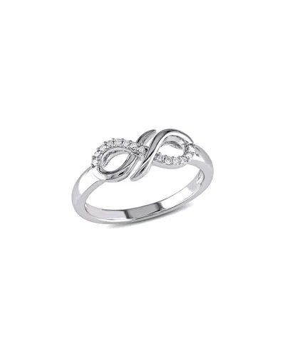 Rina Limor Silver 0.07 Ct. Tw. Diamond Ring In Metallic