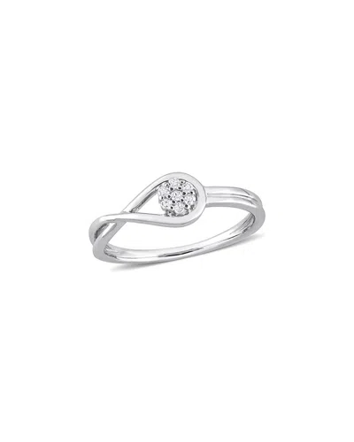 Rina Limor Silver 0.07 Ct. Tw. Diamond Ring In Metallic
