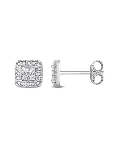 Rina Limor Silver 0.08 Ct. Tw. Diamond Earrings In Metallic