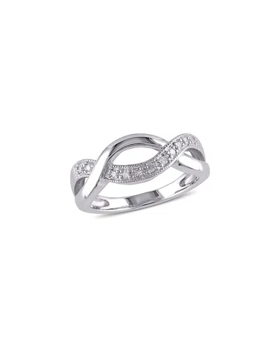 Rina Limor Silver 0.08 Ct. Tw. Diamond Ring In Metallic