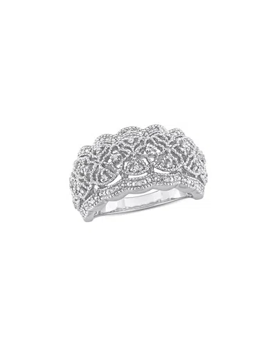 Rina Limor Silver 0.09 Ct. Tw. Diamond Ring In Metallic