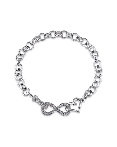 Rina Limor Silver 0.10 Ct. Tw. Diamond Bracelet In Metallic