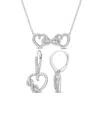Rina Limor Silver 0.10 Ct. Tw. Diamond Earrings & Necklace Set