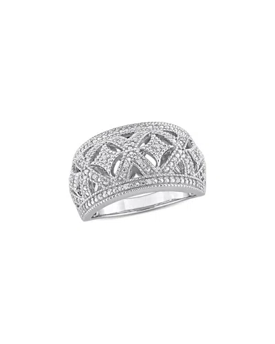 Rina Limor Silver 0.10 Ct. Tw. Diamond Ring In Metallic