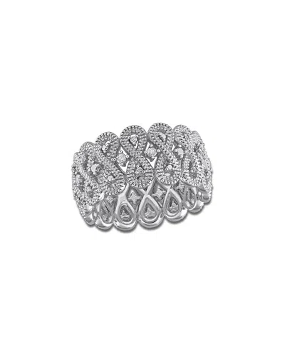 Rina Limor Silver 0.10 Ct. Tw. Diamond Ring In Metallic
