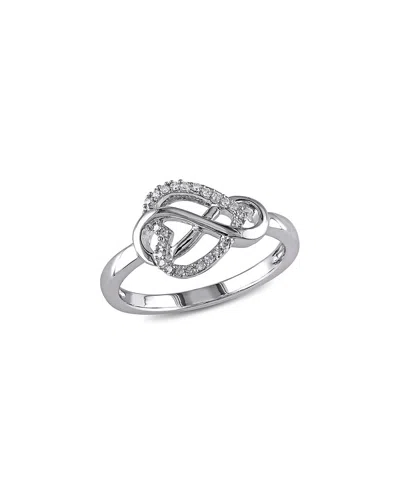 Rina Limor Silver 0.10 Ct. Tw. Diamond Ring In Metallic