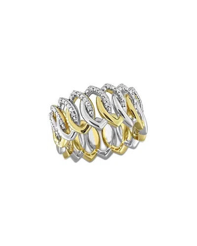 Rina Limor Silver 0.10 Ct. Tw. Diamond Ring In Gold