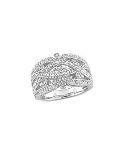 Rina Limor Silver 0.10 Ct. Tw. Diamond Ring In Metallic