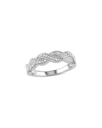 Rina Limor Silver 0.10 Ct. Tw. Diamond Ring In Metallic