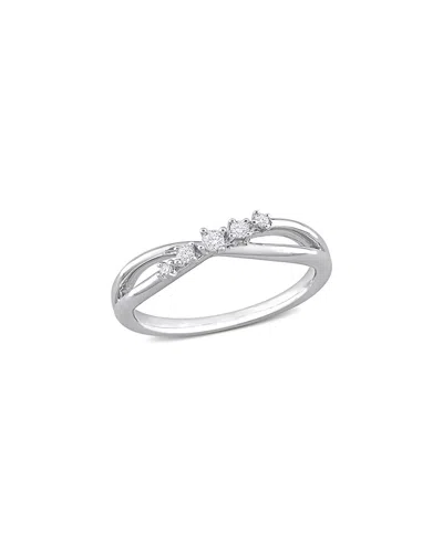Rina Limor Silver 0.10 Ct. Tw. Diamond Ring In Metallic