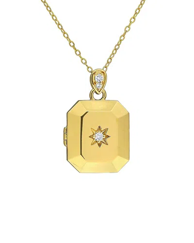 Rina Limor Silver 0.14 Ct. Tw. Created White Sapphire Necklace In Gold