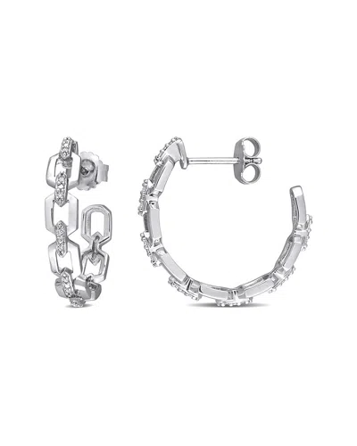 Rina Limor Silver 0.14 Ct. Tw. Diamond Earrings In Metallic