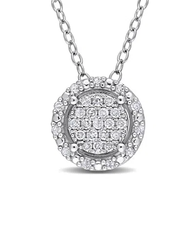 Rina Limor Silver 0.15 Ct. Tw. Cluster Necklace