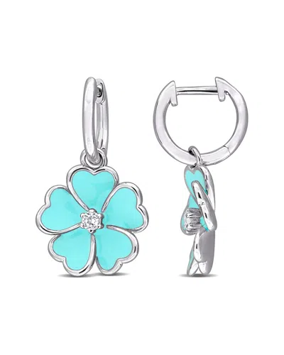 Rina Limor Silver 0.16 Ct. Tw. White Topaz Earrings