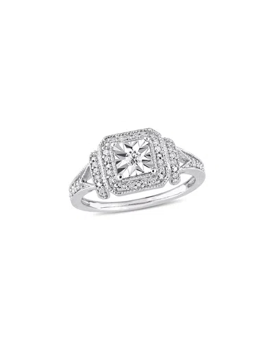 Rina Limor Silver 0.20 Ct. Tw. Diamond Halo Promise Ring