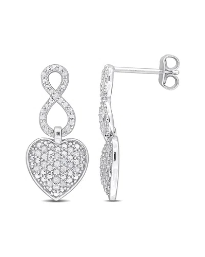 Rina Limor Silver 0.25 Ct. Tw. Diamond Earrings In Metallic