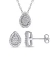 Rina Limor Silver 0.30 Ct. Tw. Diamond Pendant & Earrings Set In Silver