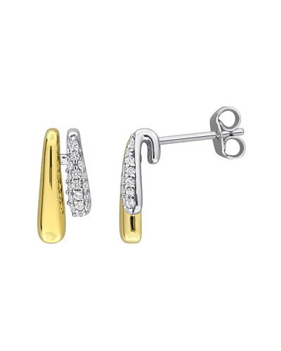 Rina Limor Silver 0.34 Ct. Tw. Created White Sapphire Drop Earrings In Multi