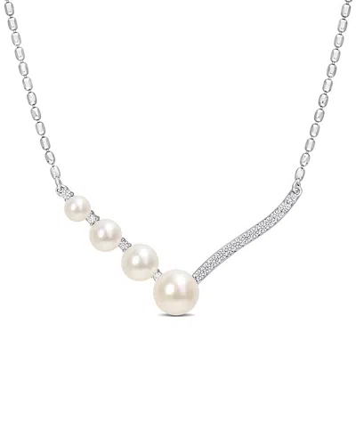 Rina Limor Silver 0.34 Ct. Tw. Sapphire 5-7.5mm Pearl Pendant